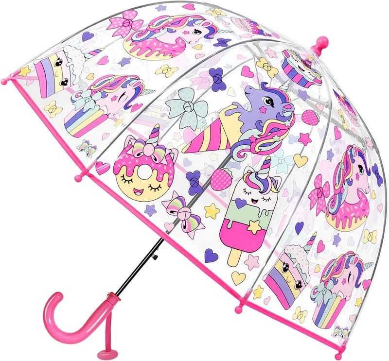RONIARE Kids Umbrella Clear Bubble Umbrellas for Rain,Safety Dome Windproof Umbrella for Kid Girls and Boys - Image 1